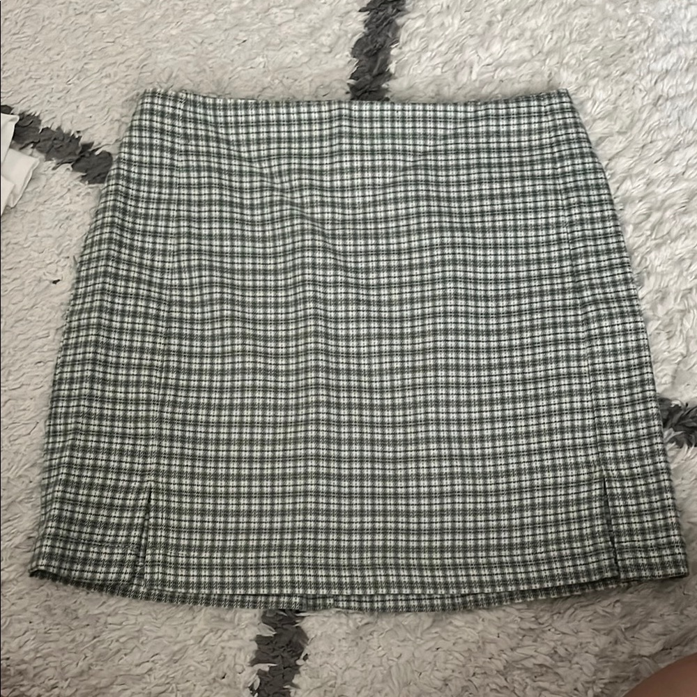 Brandy Melville Green and White Mini Pencil Skirt